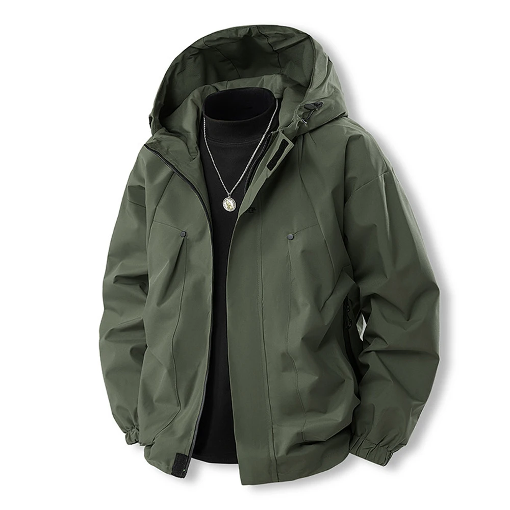 Spring Autumn Men's Mountain Hiking Jackets Fashion Men Camping Windbreaker Hooded Coats Quick Dry Men Sports Breathable Jacket