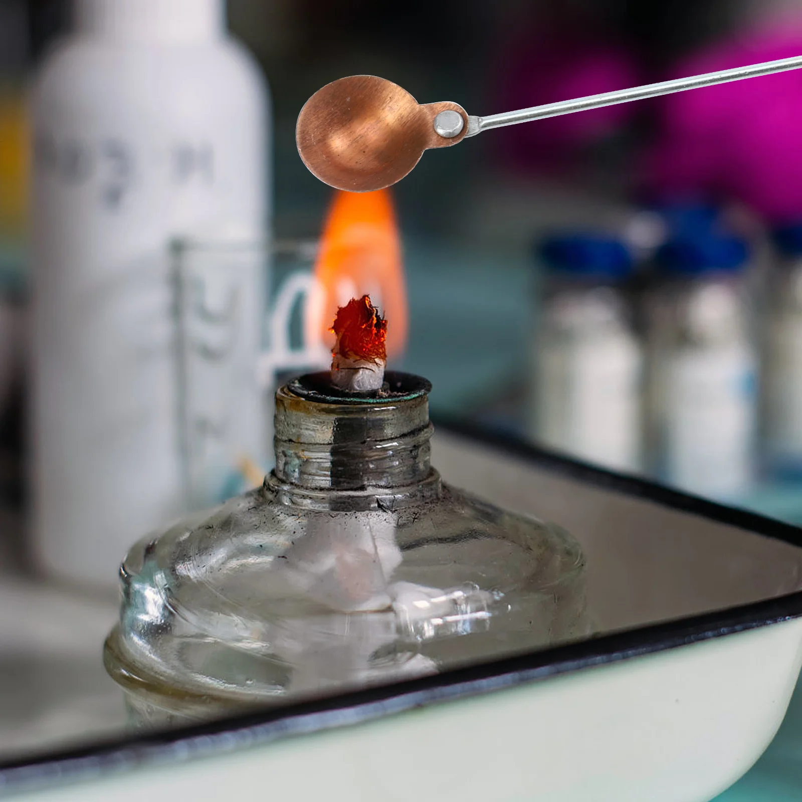 

Chemistry Lab Spoon Burning Copper Stainless Steel Laboratory Chemical Experiment Tool