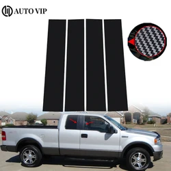 4Pcs Car Window Pillar Posts Door Trim Sticker Black Decal Cover for Ford F-150 Super Cab/Extended Cab  carbon fibre 2004-2014