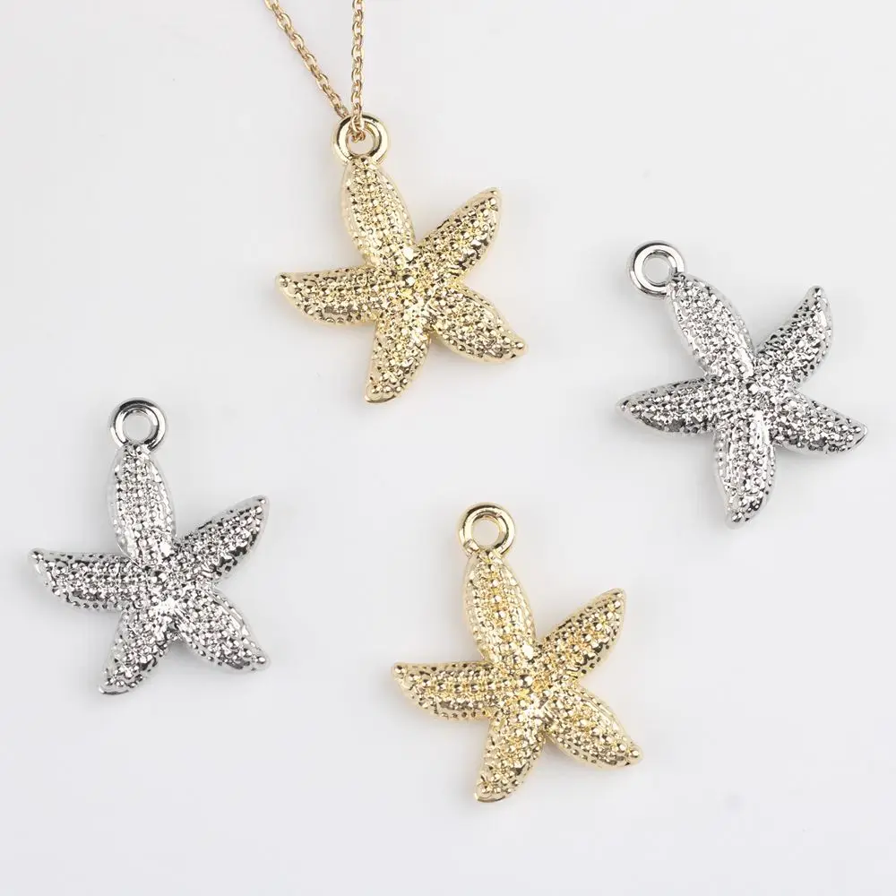 10Pcs/lot Simple Alloy Starfish Charm 21x18mm DIY Jewelry Making Supplies for Necklaces Bracelets