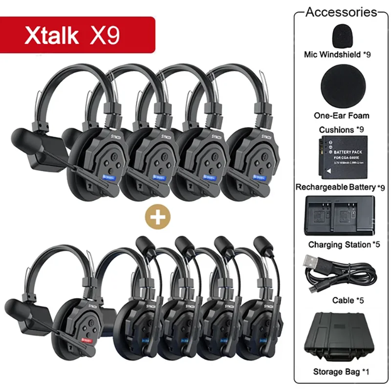 

Synco Xtalk X5 2.4G Full-Duplex Single-Ear Remote Headset Wireless Intercom System for Film and Television Shooting Team Studio