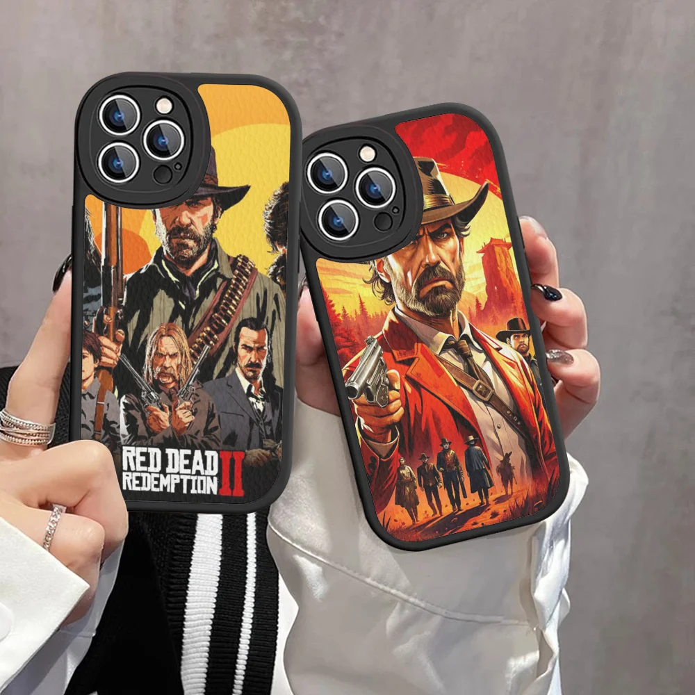 Red Dead Game R-Redemption 2 Phone Case Hard Leather For IPhone 16 15 14 13 12 Mini 11 14 Pro Max Xs X Xr 7 8 Plus Fundas