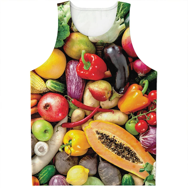 Creative Vegetables 3D Printed Tank Top Summer Quick Dry Sports Fitness Tee Shirts Men Tops Street Vest Cool Sleeveless T-Shirt