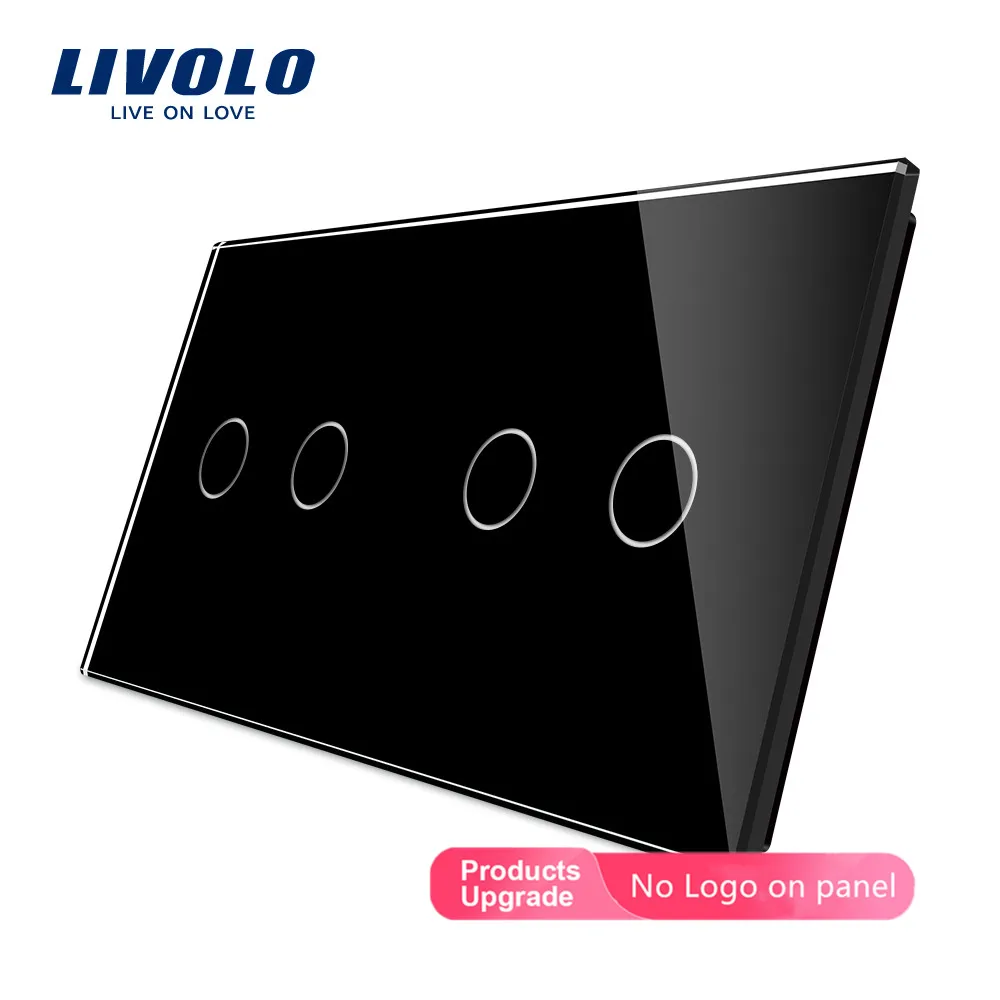 Livolo Luxury 4colors Pearl Crystal Glass,151mm*80mm, EU Standard, Double Glass Panel VL-C7-C2/C2-11 (4 Colors), Logo/no Logo