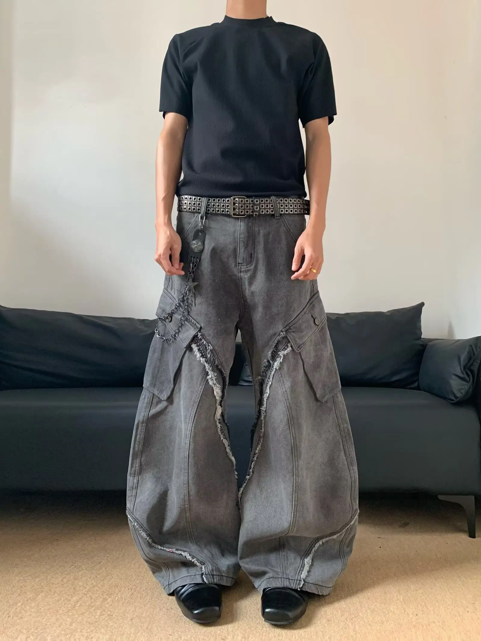 

Мужские джинсы в американском ретро-стиле CleanFit: свободные широкие брюки в уличном стиле, повседневные джинсы прямого кроя для пар, свободные джинсы из денима.