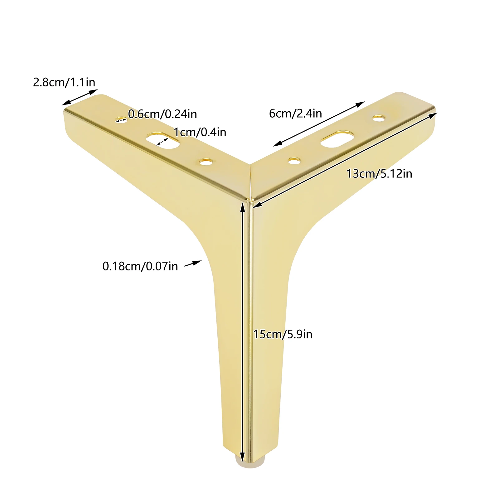 Modern Furniture Sofa Metal Legs, DIY Replacement Parts Set, 4Pcs per Kit