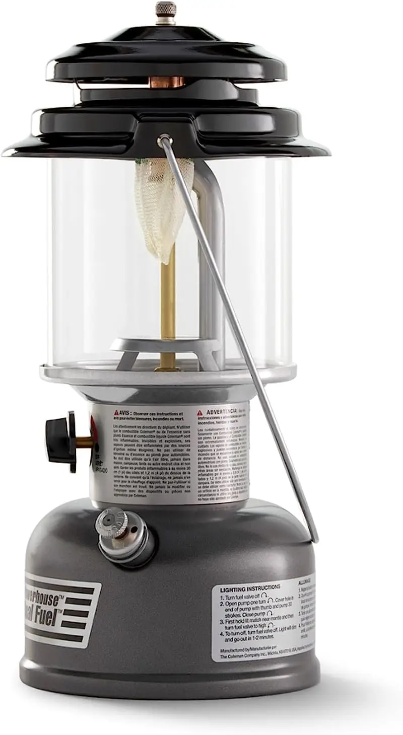 Fuel Lantern Shines up to 800 Lumens, 2-Mantle Lantern Uses Coleman Liquid Fuel or Gasoline with Adjustable Brightness