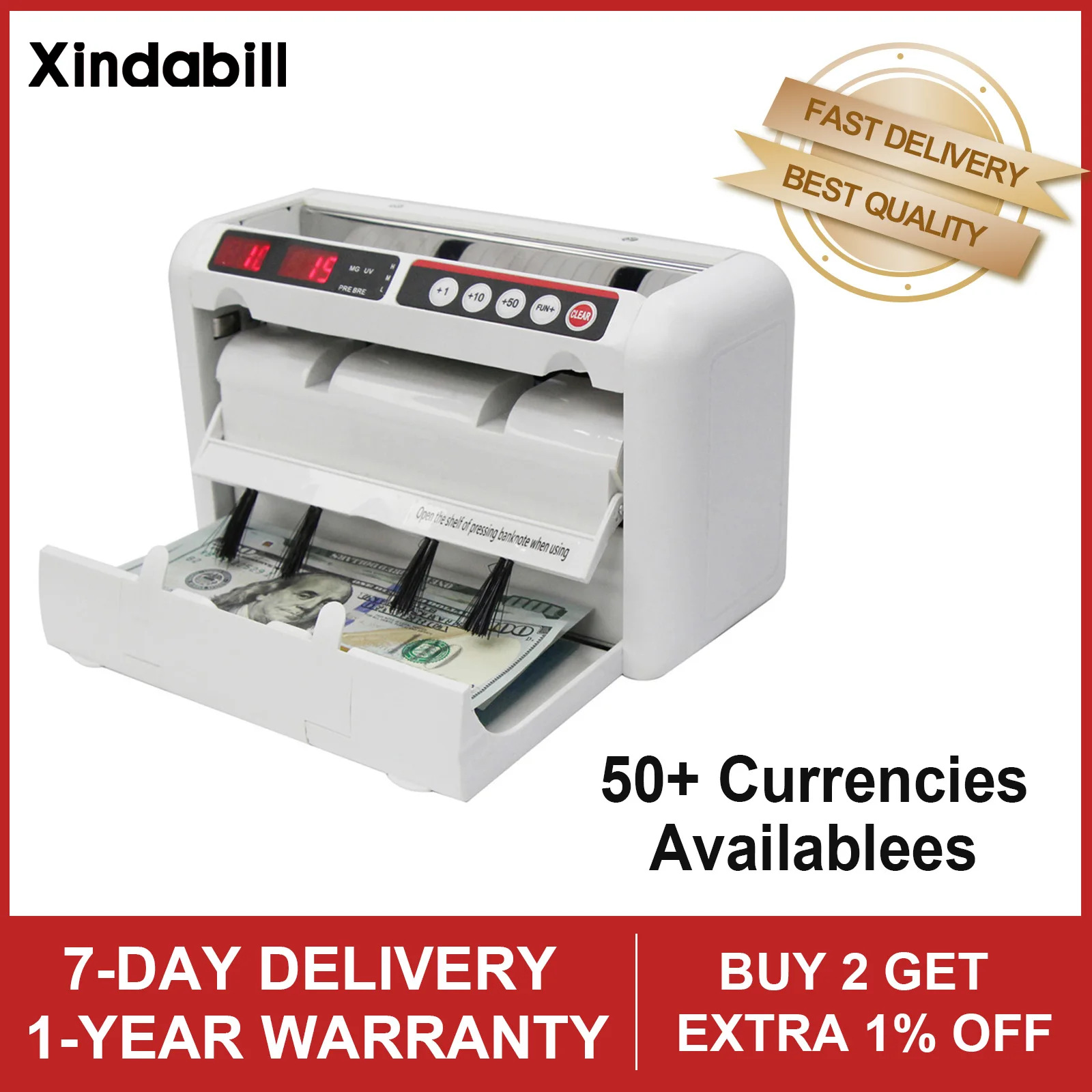K-1000 Portable Money Counter With Rechargeable Battery Money Detector UV MG Mini Currency Bill Counting Machine