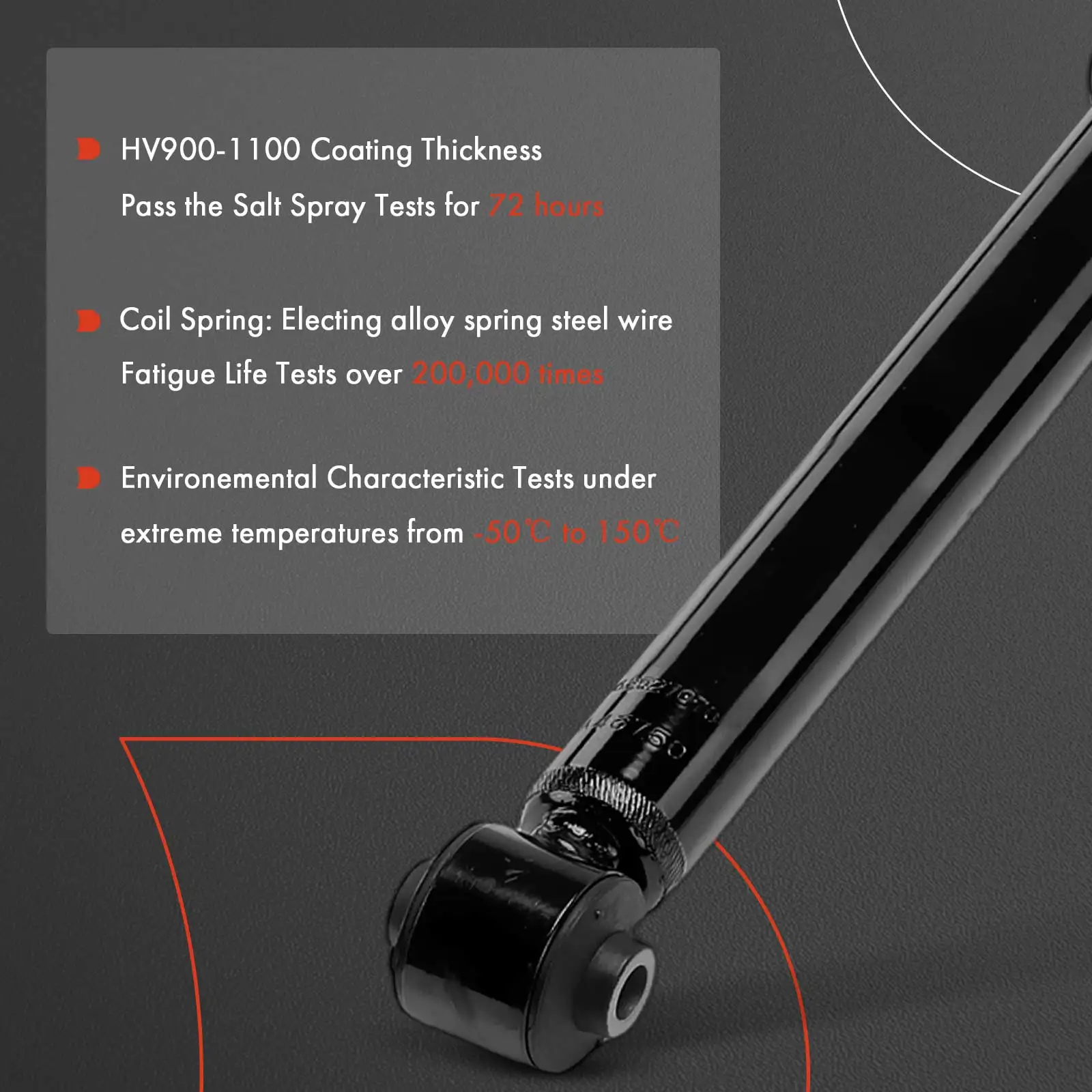 A-Premium Pair Rear Shock Absorber with Top Mount for Hyundai Kona 2018-2022 FWD
