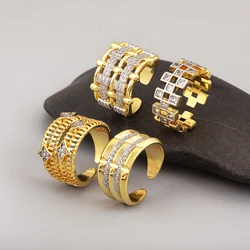 Nidin New Arrival Punk Style Hollow Design Multilayer Charm Open Rings Adjustable For Women Men Fashionable Finger Jewelry Gifts