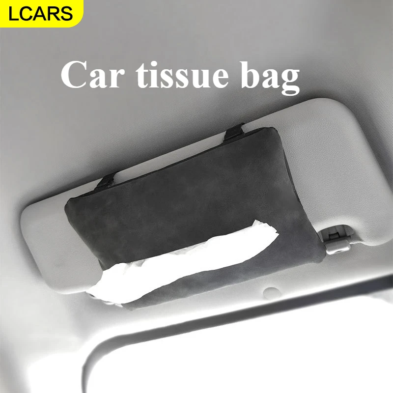 

Lcars - Car Tissue Holder, Sunshade Tissue Box, Suitable for Cars, Black and Gray High-End Simple Car Interior Products