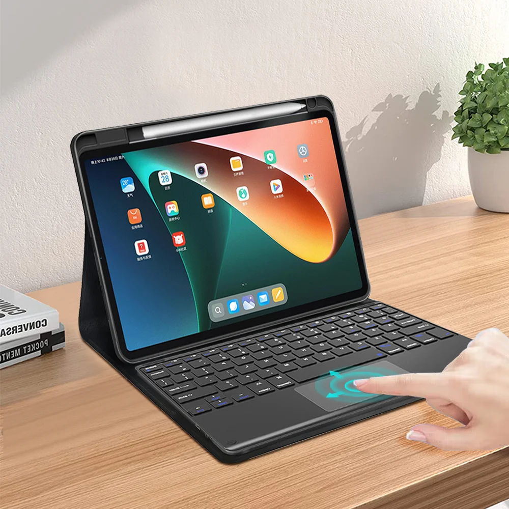 Etui na klawiaturę dla Xiaomi Mi Pad 5 Pro etui na Tablet etui do Xiaomi Pad 6 Pro Redmi Pad bezprzewodowa Bluetooth klawiatura etui