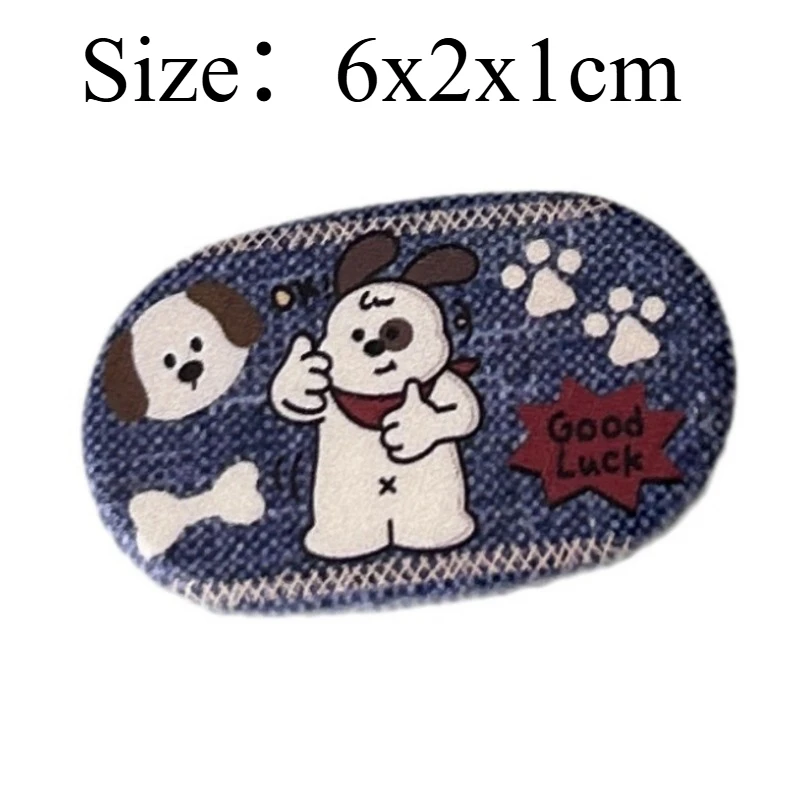 Imitation Denim Cute Dog Oval Hair Clips, Fun Sweet Cool Cartoon Alligator Clips, Ins Style Bangs Side Hair Accessories Present