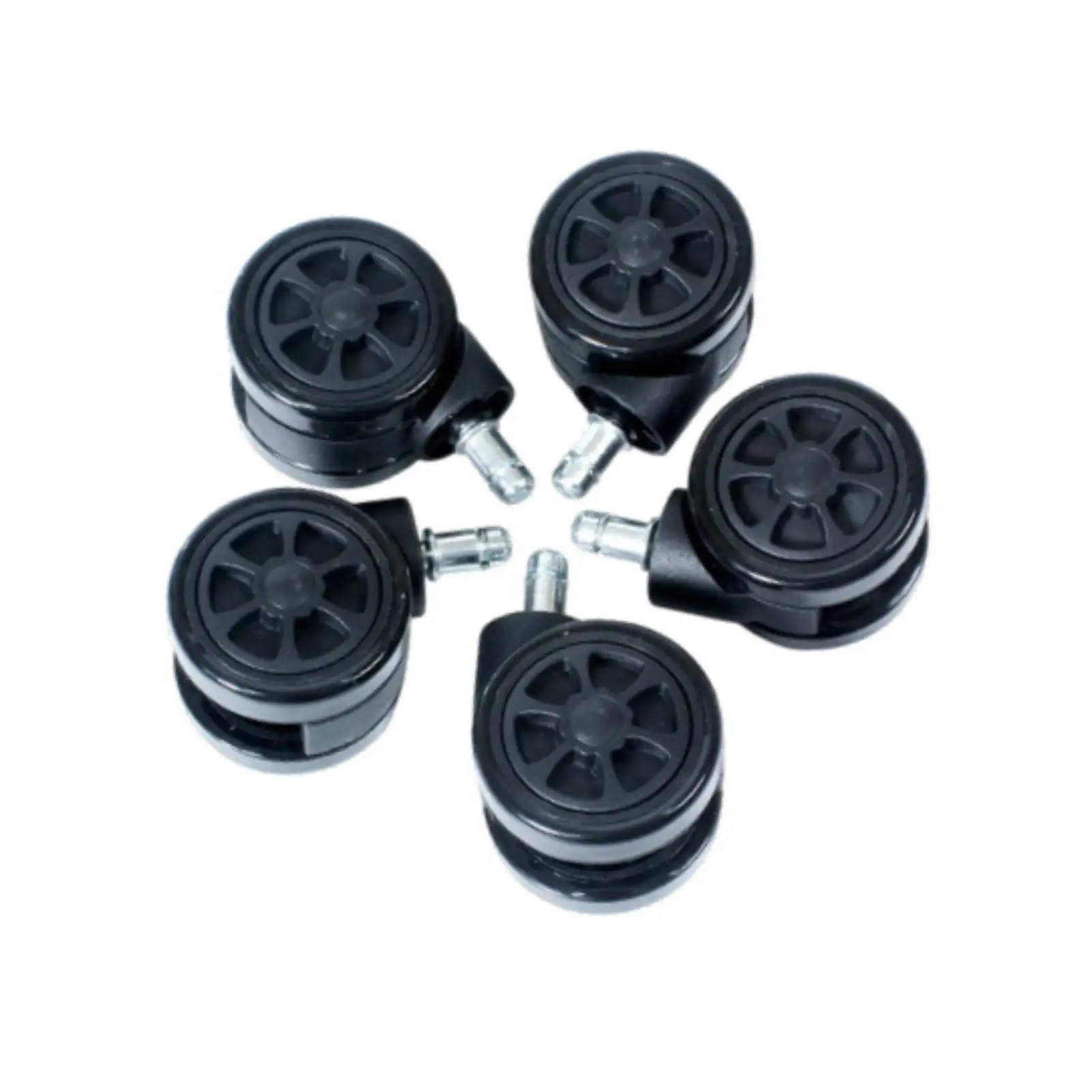 Office Chair Casters PP 40mm with Brake 5pcs Heavy Load Swivel Wheels for Furniture and Gaming Chair Repair