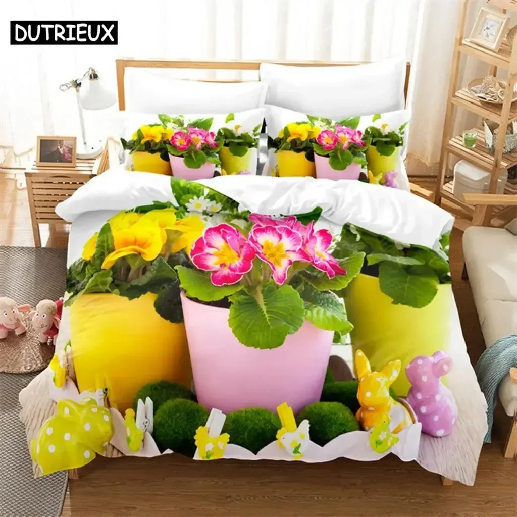 

Beautiful Flowers Queen 3D Duvet Cover Bedding Set Comforter Linen Pillowcases Home Decor Single Double Twin King Queen