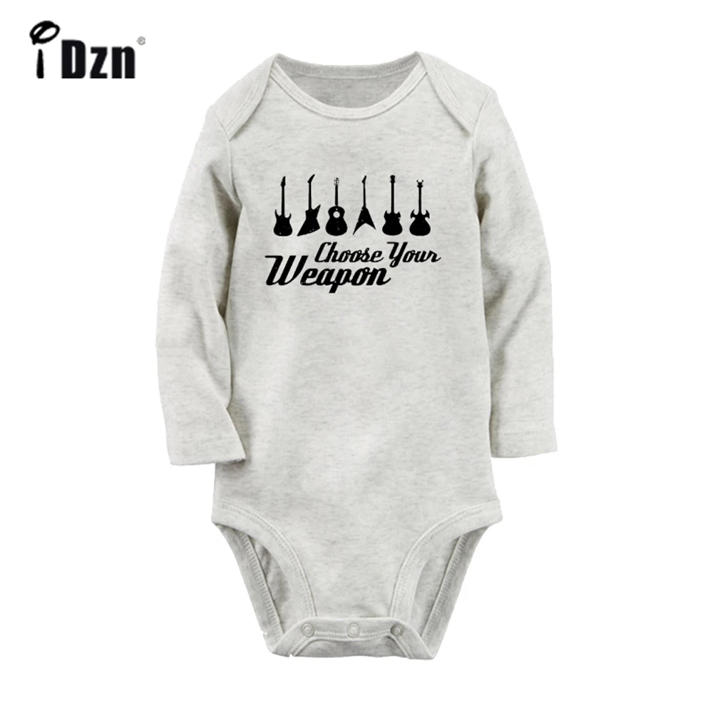 Choose your weapon musical instrument Cute Baby Rompers Baby Boys Girls Fun Print Bodysuit Infant Long Sleeves Jumpsuit Clothes