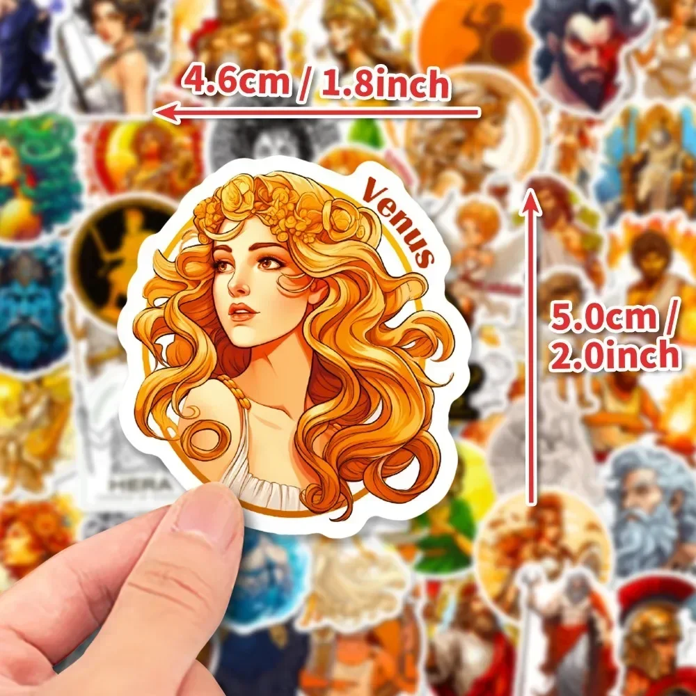 50Pcs Retro Greek Aesthetic Mythology Stickers DIY Skateboard Guitar Phone Suitcase Sticker Scrapbooking Material Craft Supplies