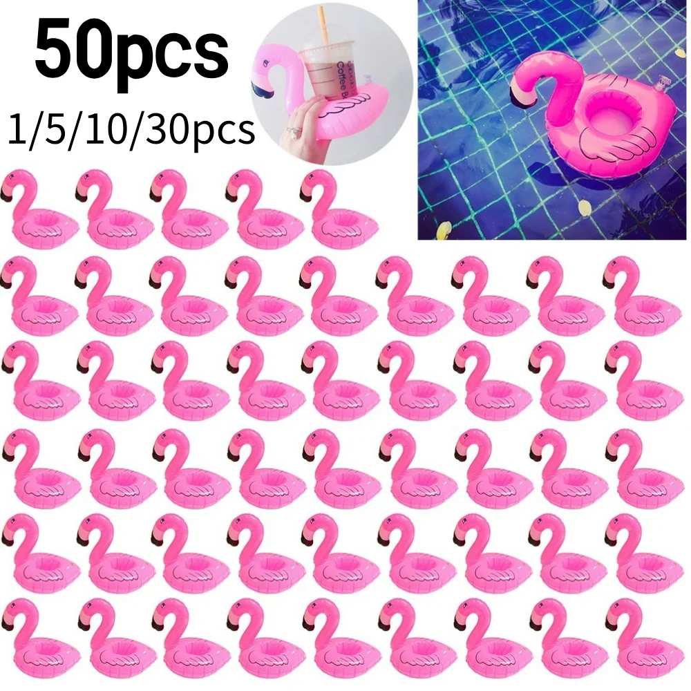 50 pz sottobicchieri d\'acqua galleggiante portabicchieri gonfiabile piscina bevanda galleggiante giocattolo piscina gonfiabile Flamingo decorazione