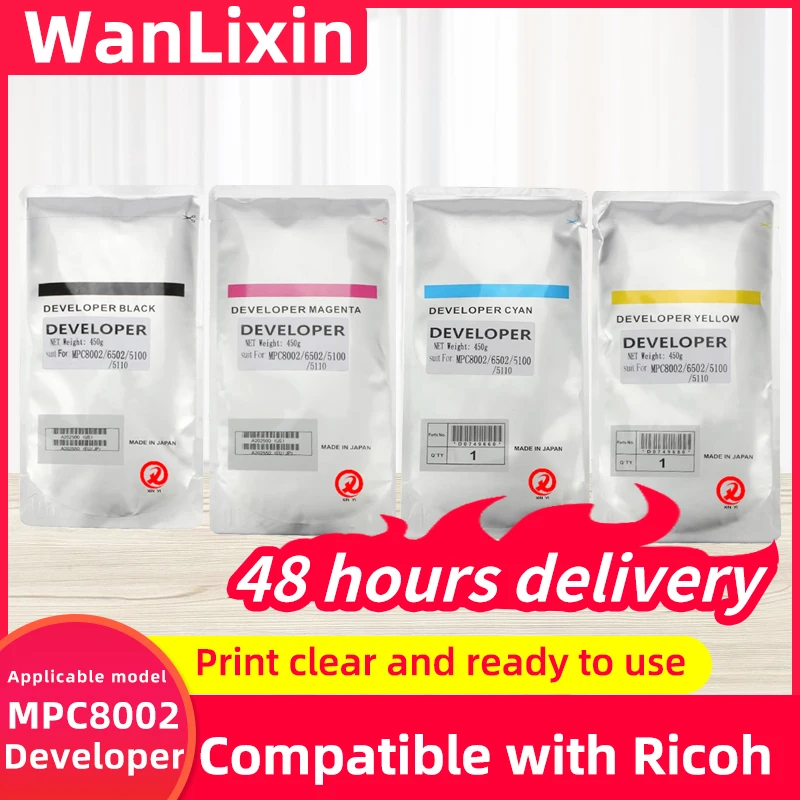 

BK C M Y 450g MPC8002 Порошок разработчика для Ricoh Aficio C6502 C8002 C6503 C5100 C5110 C5200 C5210 Совместимый разработчик