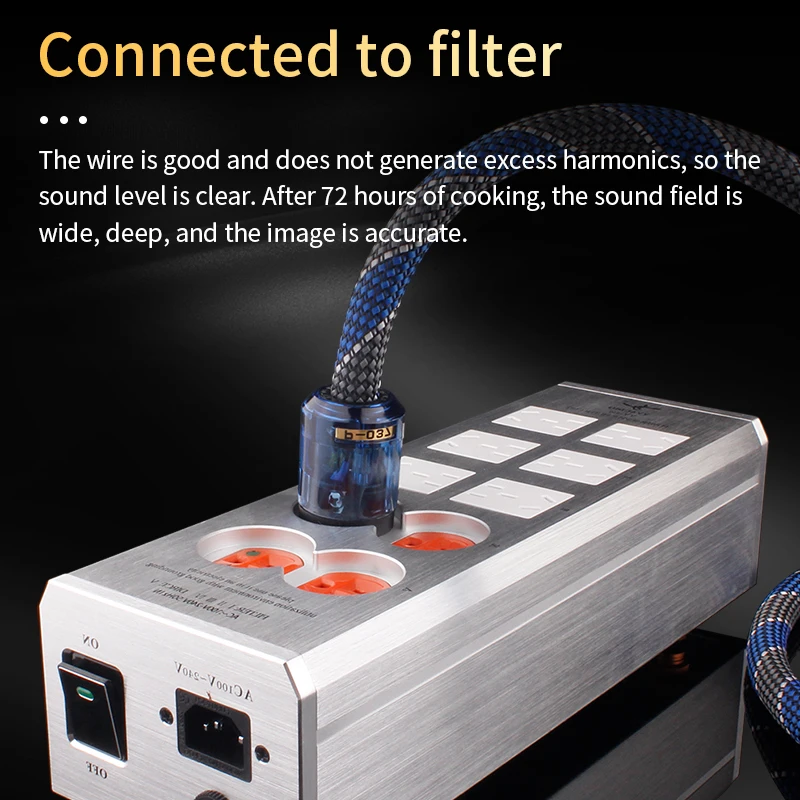 Шнур питания переменного тока Высококачественная вилка питания из чистой меди HIFI Шнур питания стандарта ЕС Schuko 2,0 м HIFI Стандартный шнур питания США