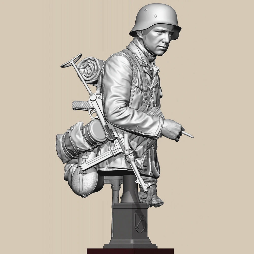 Busto de figura modelo de resina, 1/10 Ambush at Poteau 'Squad Leader' KG Hansen, GK, tema militar, kit sin montar y sin pintar