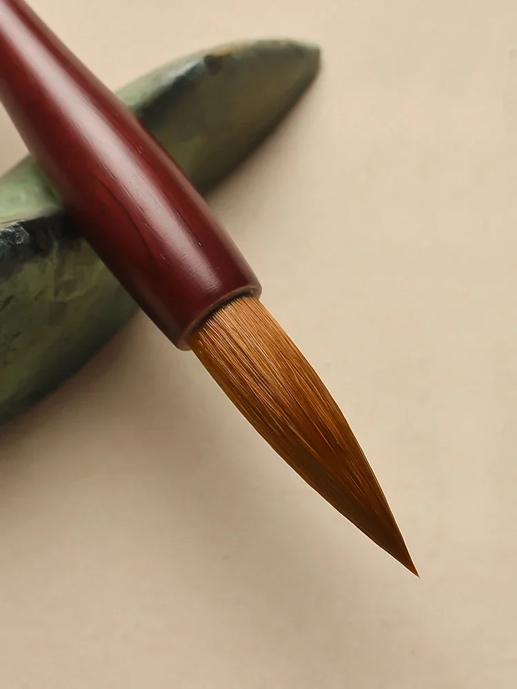3 Pcs /set Luxurious Redwood Calligraphic Writing Brush L/M/S Wool Weasel Hair Chinese Painting Brush Suit for Learning Exercis