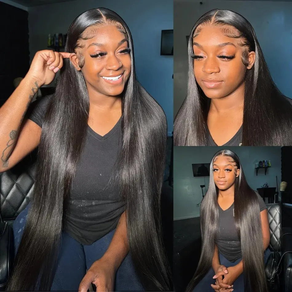 Rosabeauty 13x6 Straight Lace Front Wigs Human Hair 13X4 Frontal 5X5 Glueless Closure Wigs 250% For Women