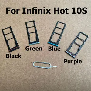 Bilashmart Infinix Hot 10S SIM Card Tray Slot Holder SD Card Socket Connector Repair Parts