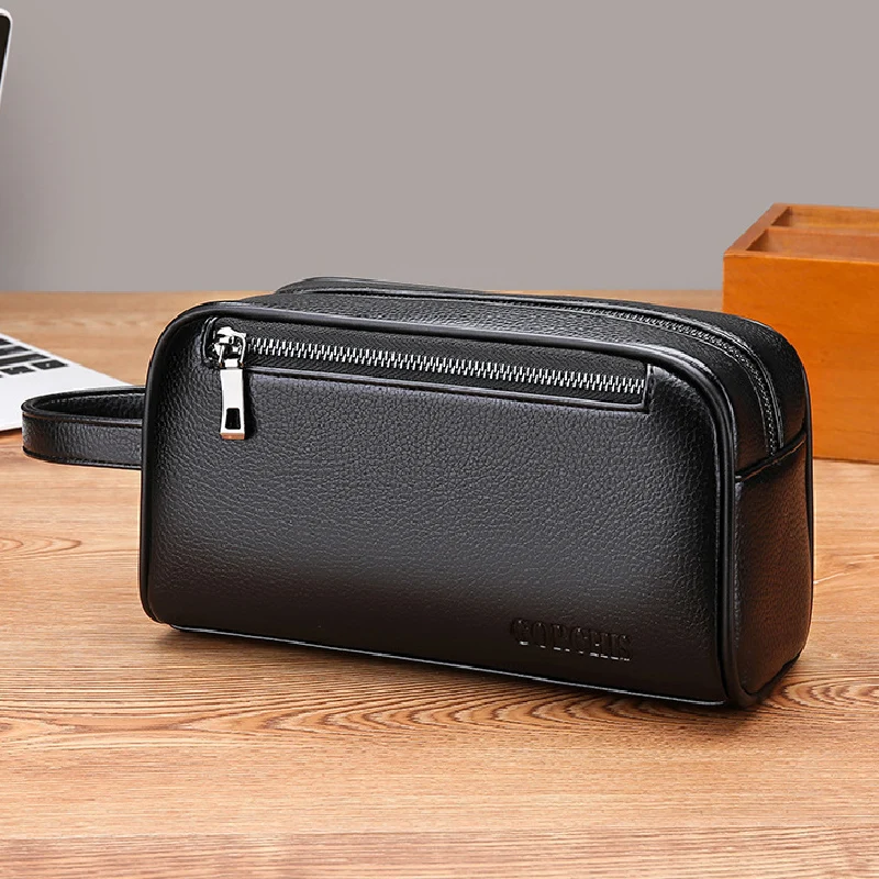 High Quality PU Men Clutch Bags Fashion Business Clutches Card Pack Phone Coin Purses Travel Anti-theft Wallet Gifts For Men