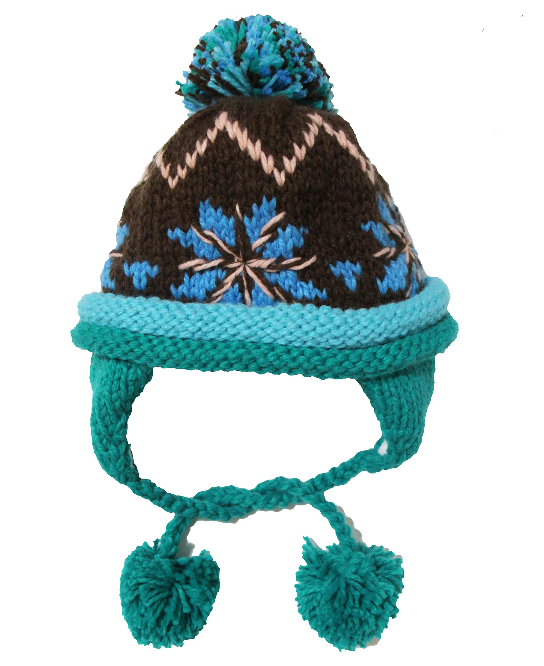 BomHCS-gorro de punto de estilo étnico para mujer, gorro cálido de parqué de mosaico de ganchillo, hecho a mano, para invierno, 100%