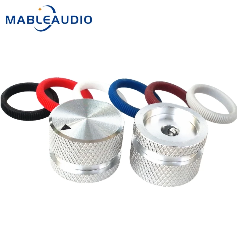 1 Stück 25x18mm Voll aluminium legierung Voll knopf Lautstärke regler Potentiometer Hifi Audio verstärker Farbe Gummiring Rändel knopf – Detail 5