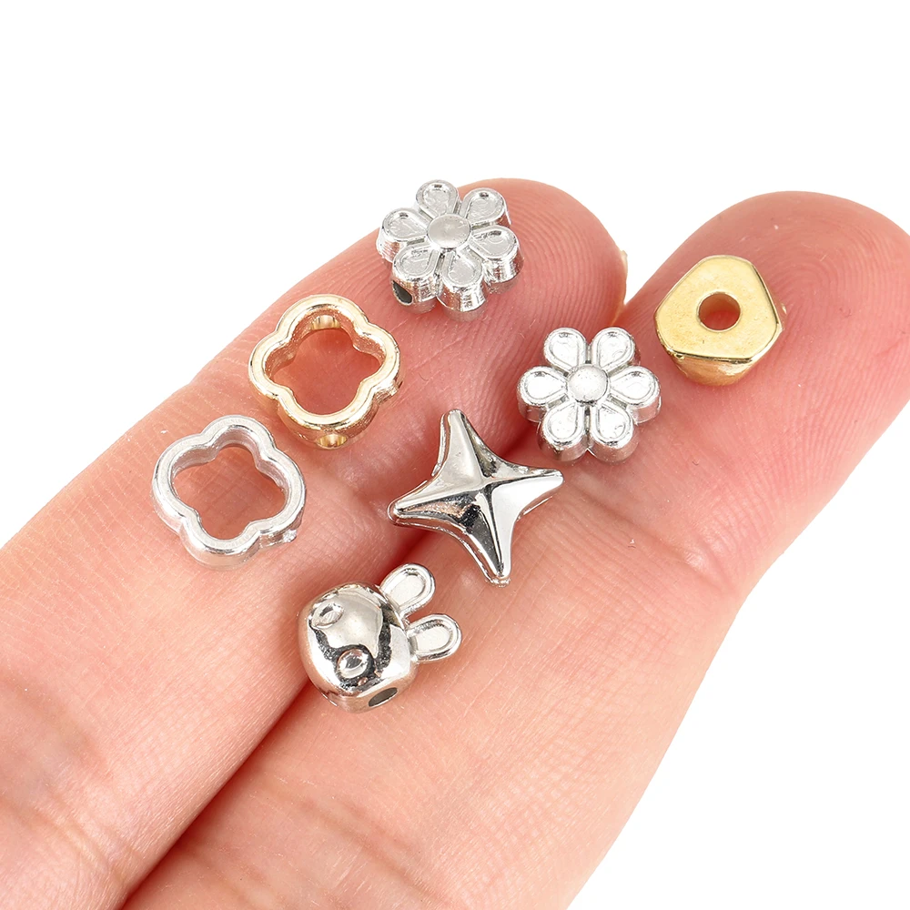 50 قطعة/الحزمة CCB البلاستيك حبة فاصل الحجاب الحاجز اليد سوار ذاتي الصنع قلادة نجمة متناثرة حبة المواد الملحقات #4