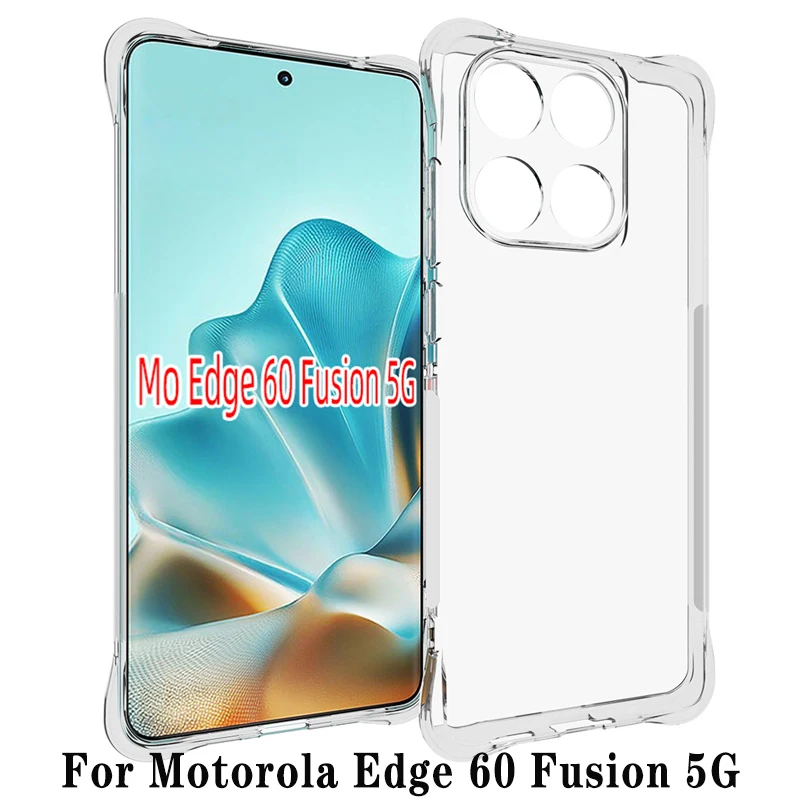 Shockproof Case for Motorola Edge 60 Fusion Airbag Silicone Cover Air Cushion Soft Back Cover Case for Moto Edge 60 Fusion 5G