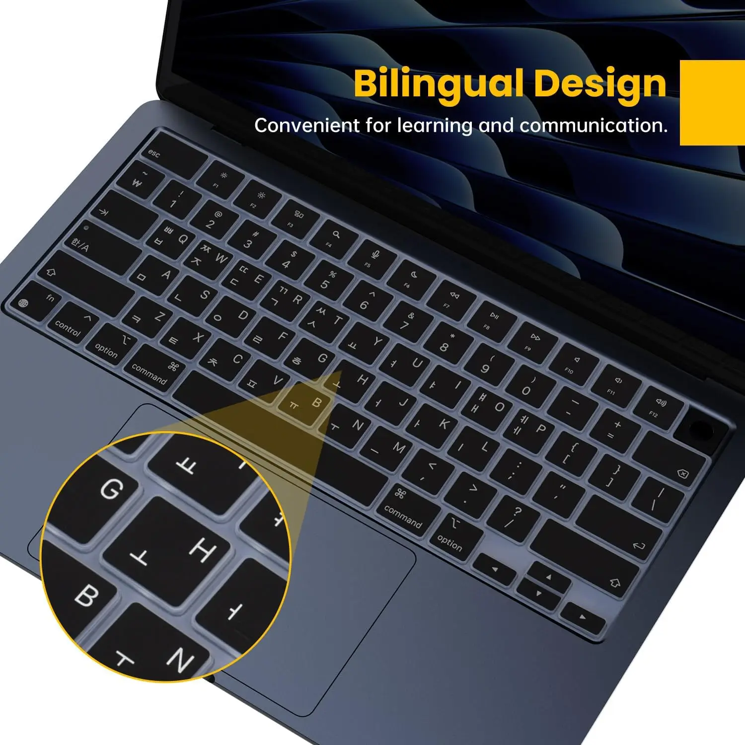 Neo 13' inch Korean Keyboard Cover Skin for 2026-2022 MacBook Air 13' 15' M2 M3 M4 M5 Pro 14' 16' Accessories Silicone Protector