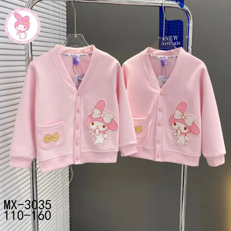 Girly Heart Kuromi Cinnamoroll Anime Kawaii Sanrio Long Sleeve Coat Cute Cartoon My Melody Fashion Casual Jacket Gifts Toys