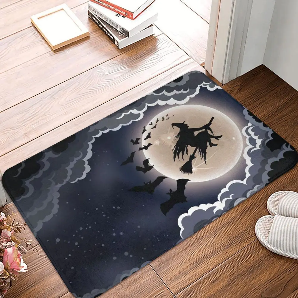 Halloween Dark Witch Carpet Flannel Non Slip Floor Mat Living Room Bedroom Soft Floor Mat Entrance Universal Door Mat