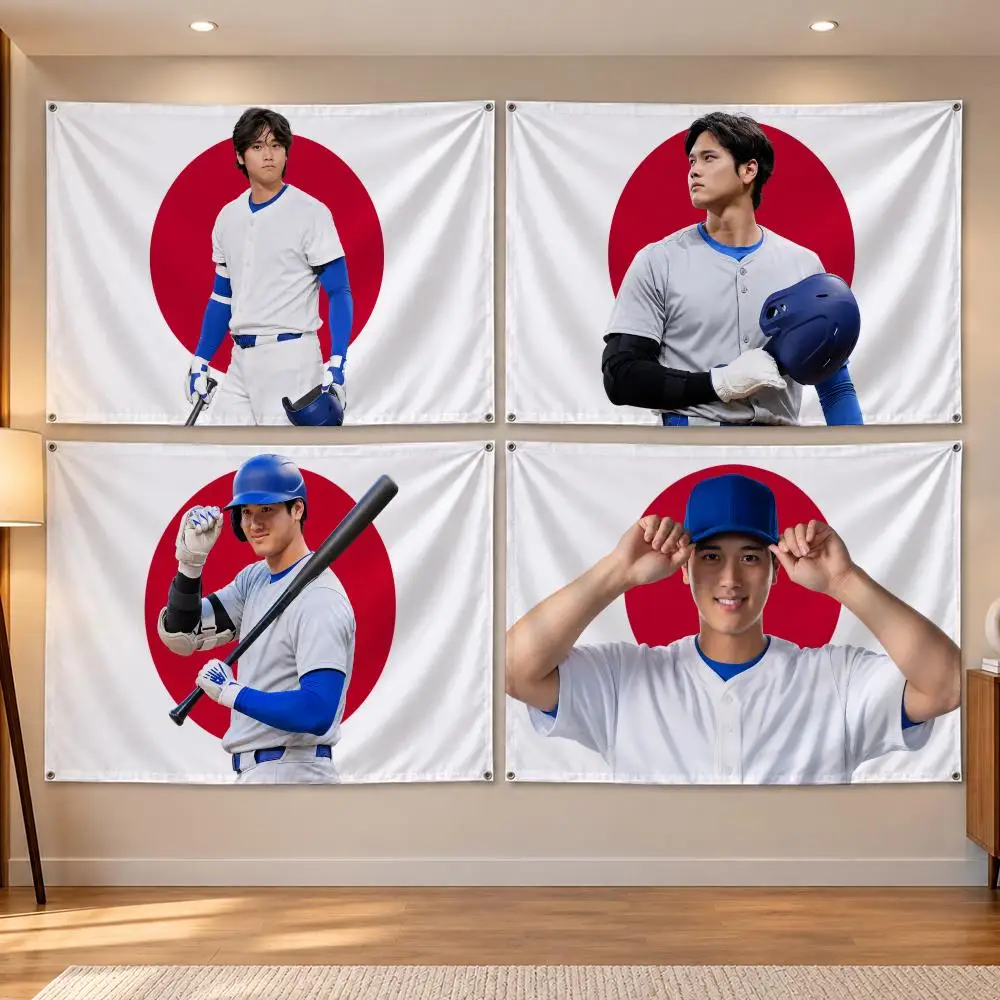 Baseball S-Shohei Ohtani Flags Banner Decor for Bedroom,Garden,Party,Club,Indoor Outdoor, Fan Gift