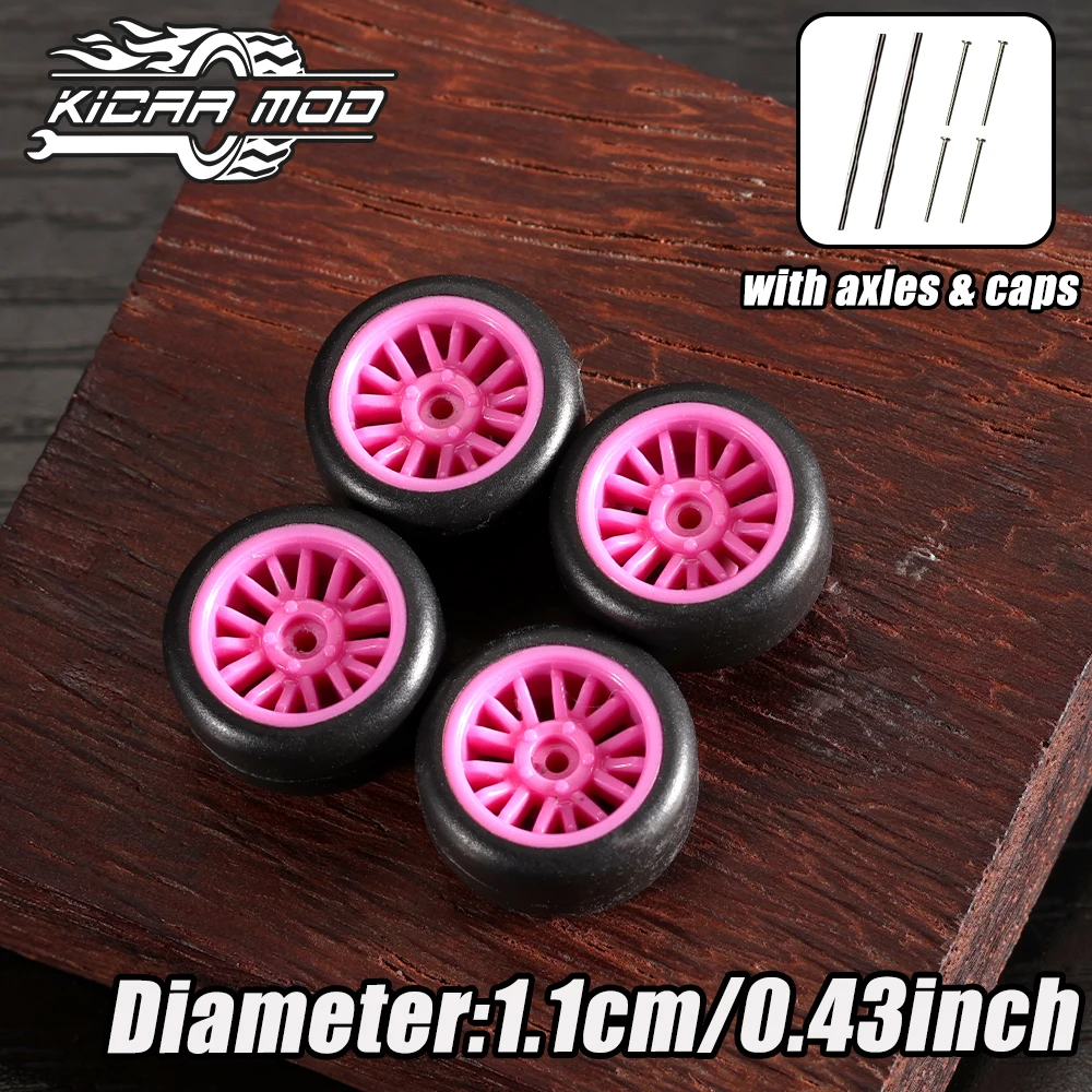 

KicarMod 1/64 модели автомобиля розовые колеса шины автомобиль игрушка для Hot Wheels хобби модифицированные детали 4 шт. (1 комплект) 1 64 колеса и шины набор