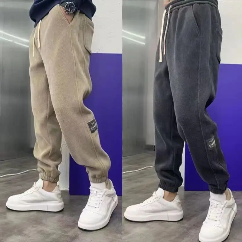 

Fashion 2022 Spring Autumn Men's Corduroy Casual Pants Loose Students' Versatile Sports Teenagers Long Drawtring Joggers Pants