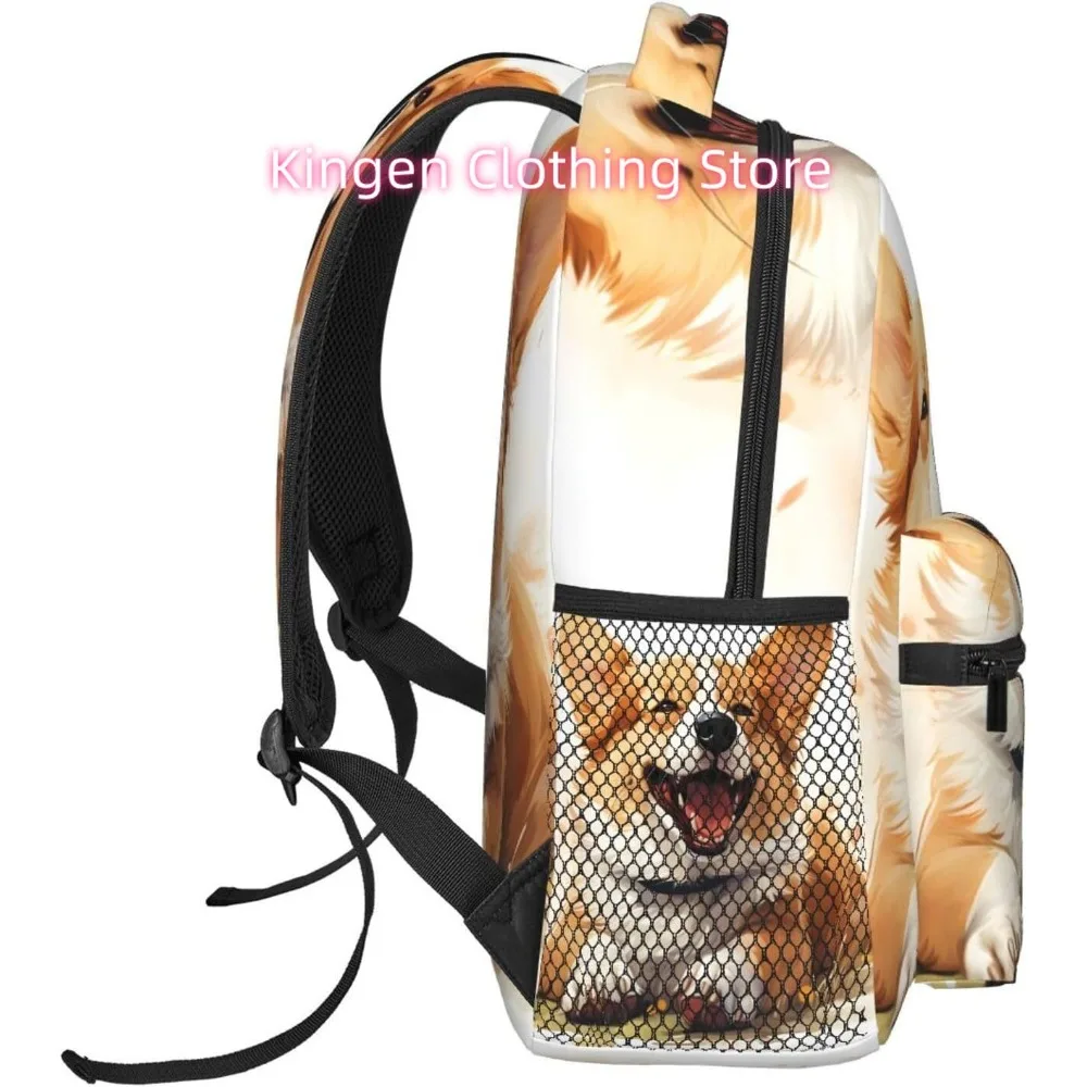 Uroczy plecak na laptopa z psem rasy Corgi, lekki, uniwersalny plecak podróżny na co dzień, plecak unisex do szkoły dla mężczyzn i kobiet.