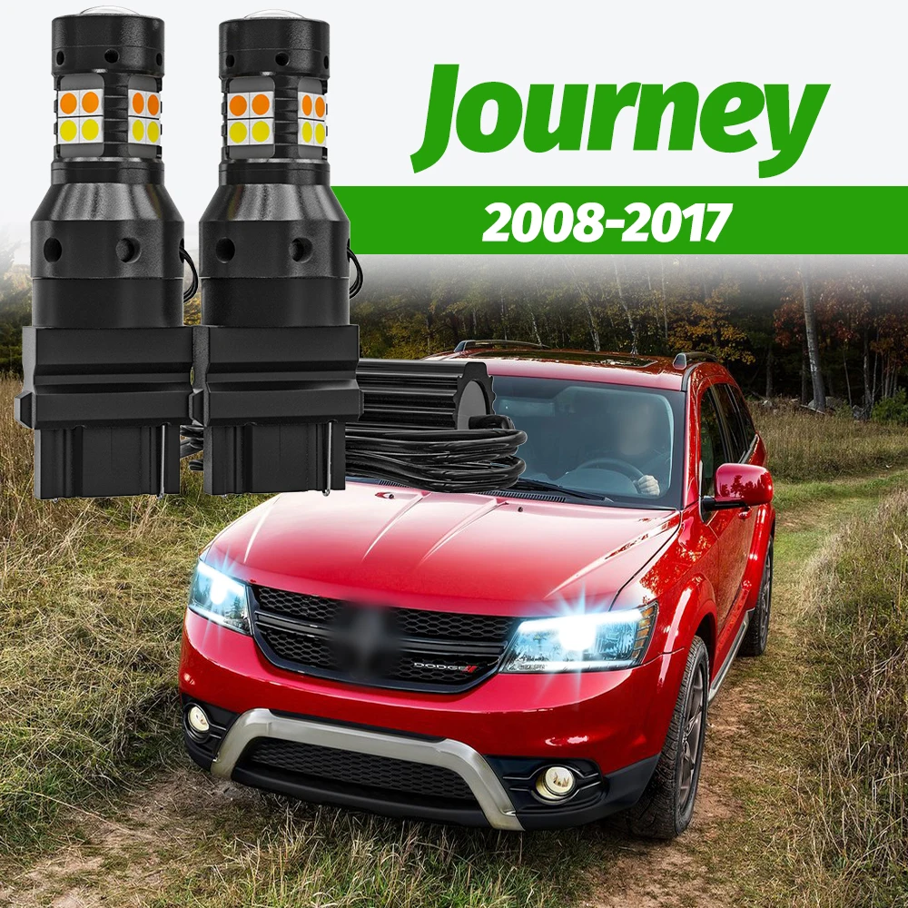 2 Stück Dual-Mode-Blinker + Tagfahrlicht-Zubehör LED DRL für Dodge Journey 2008-2017 2009 2010 2011 2012 2013 2014