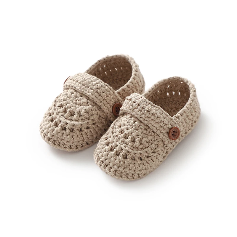 

Toddler Girl Knitted First Walkers 0-1Y Fashion Solid Color Handmade Knit Newborn Infant Soft Soled Prewalker Anti-Slip Footwear