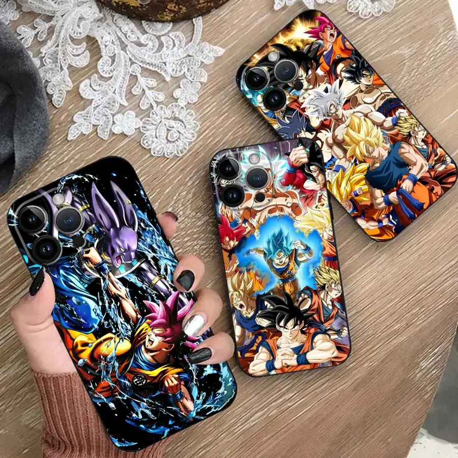 

Phone Case for iPhone XR 13 Pro XS X SE 16e 8 Plus 12 Mini 7 6s 14 11 16Pro Max 15 Soft Cover Dragon Ball Cool Anime Goku