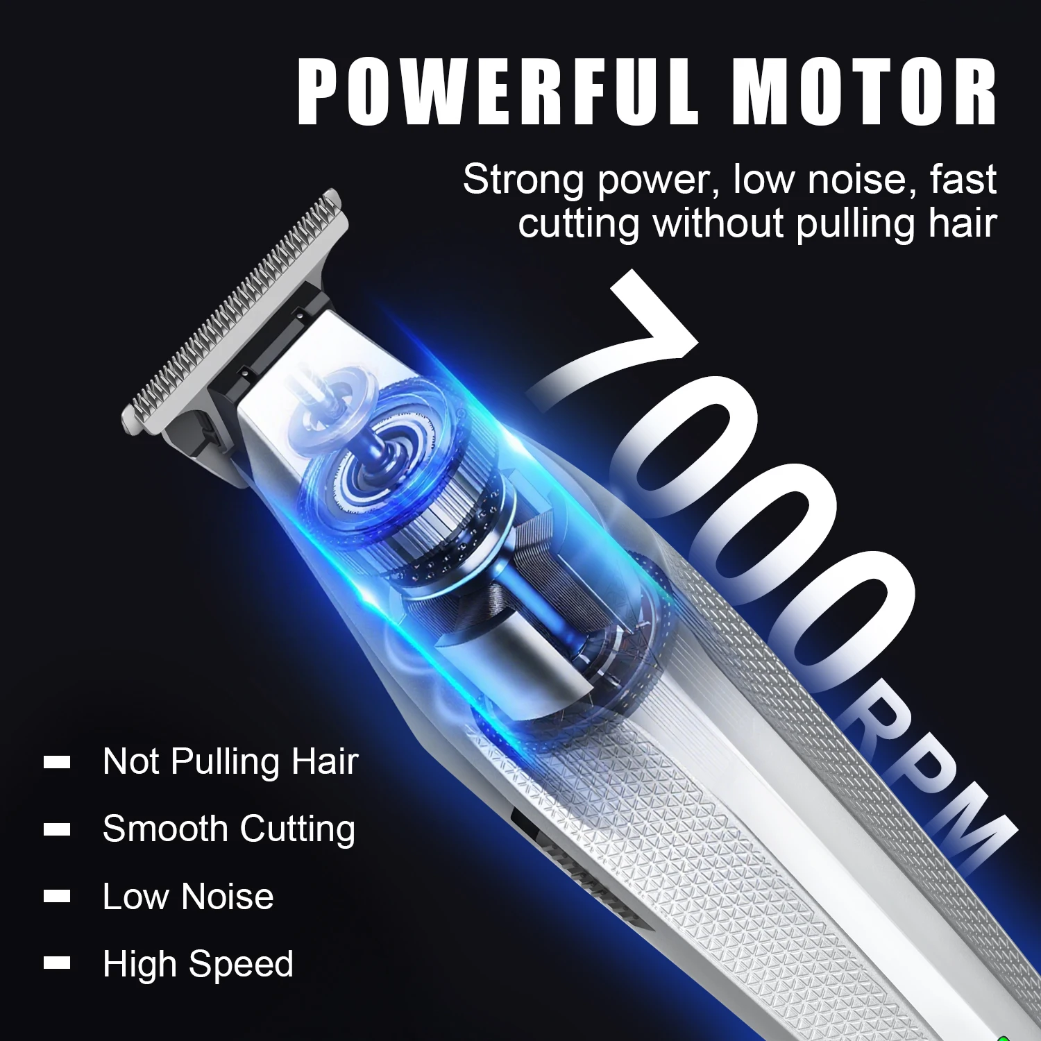 Hair clipper Silver Professional Haircutter Two-Piece Set Rechargeable High-End Generator Power Cutter Fader Razor Trimmer