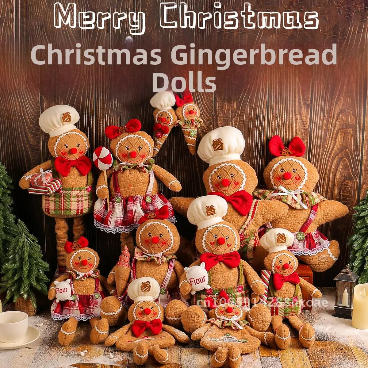 

Christmas New Gingerbread Man Doll Fabric Long Legs Window Decoration Christmas Tree Decoration