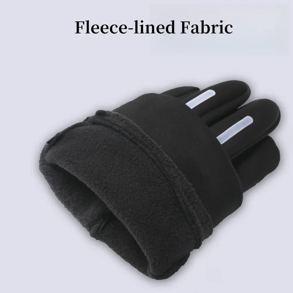 Convenient Solid Color Fingerless Gloves Men Fleece-lined Warm Fishing Gloves Mittens Clamshell-type Touch Screen Gloves Fishing