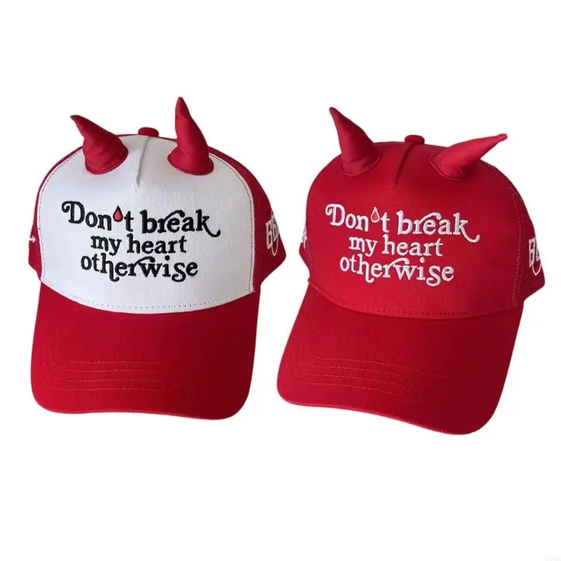 

Fashionable Baseball Hat With Devil Horns Duckbills Hat For Various Occasion Use 6XDA