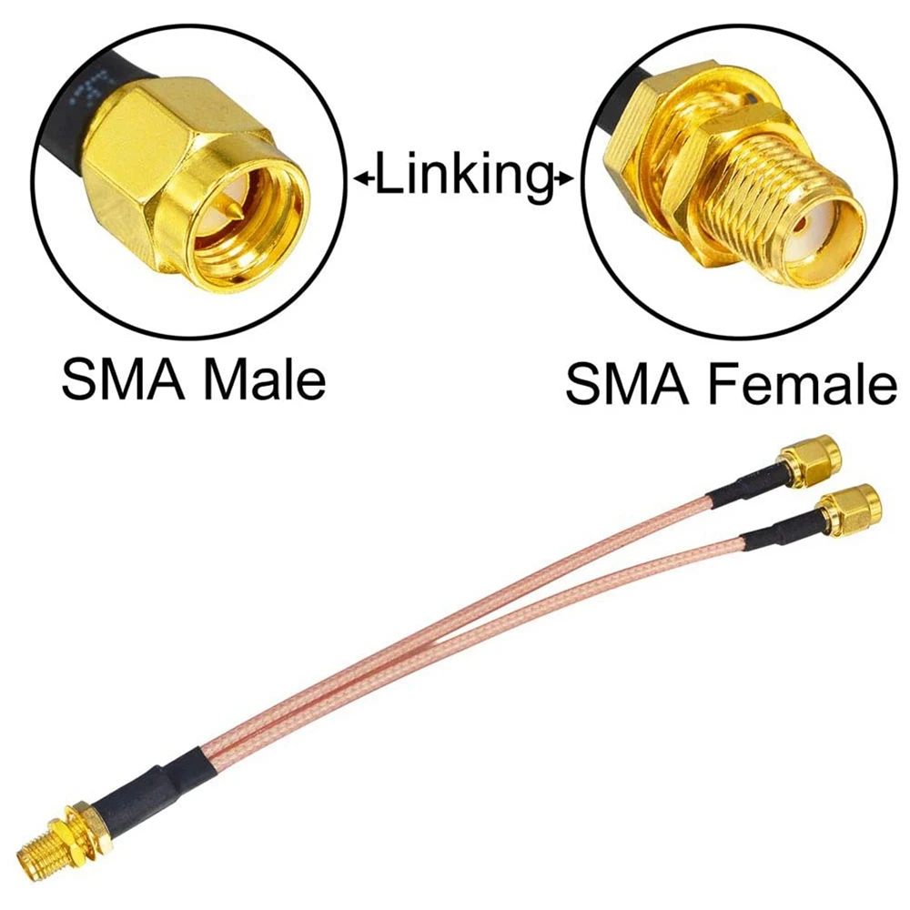 WiFi Antenna Coaxial Cable SMA Female To Y-Type 2XSMA Male Straight Splitter Combiner Extension Pigtail Cable RG316