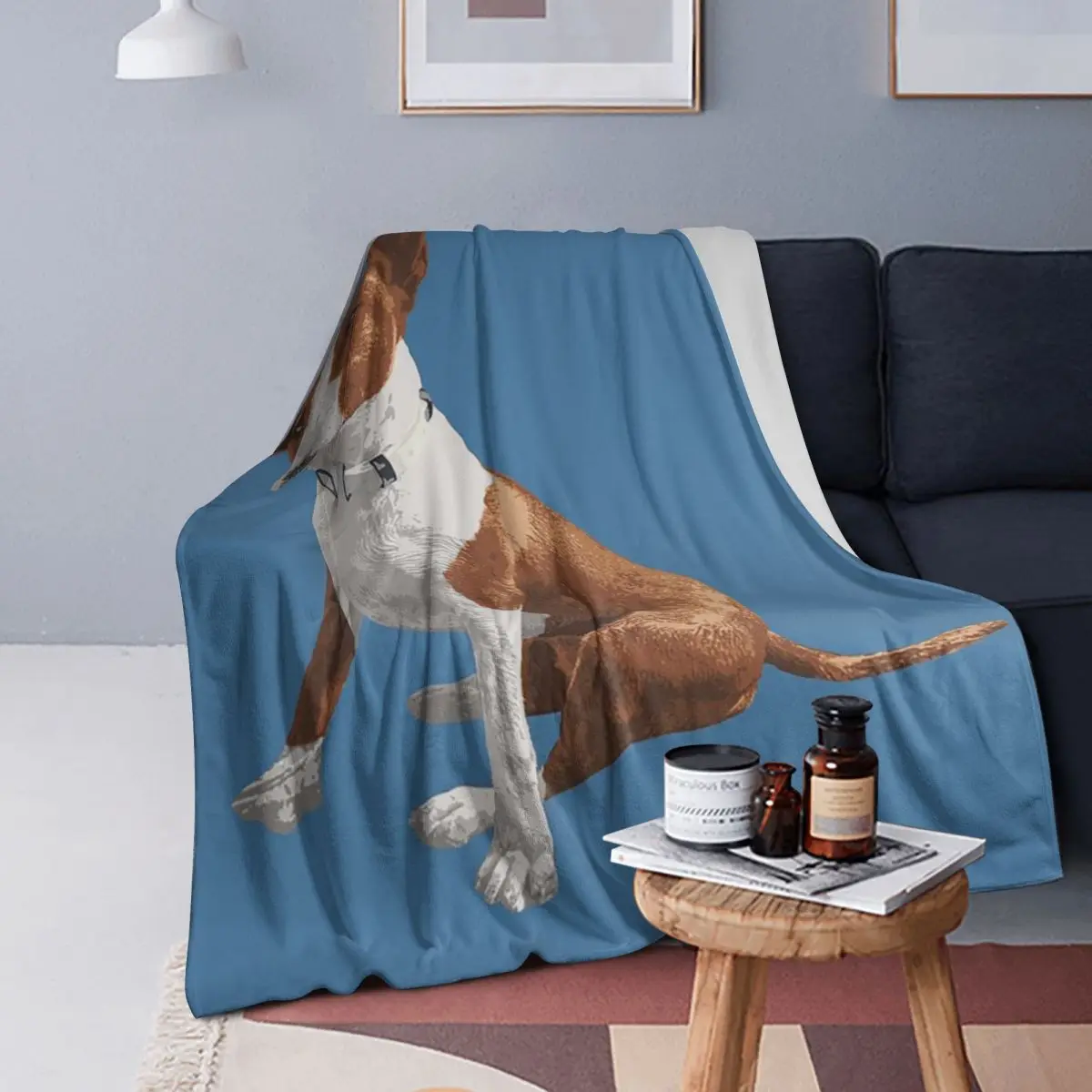 

Animated Bull Terrier In 3D Style Blankets Soft Warm Flannel Throw Blanket Bedspread for Bed Living room Picnic Travel Couch