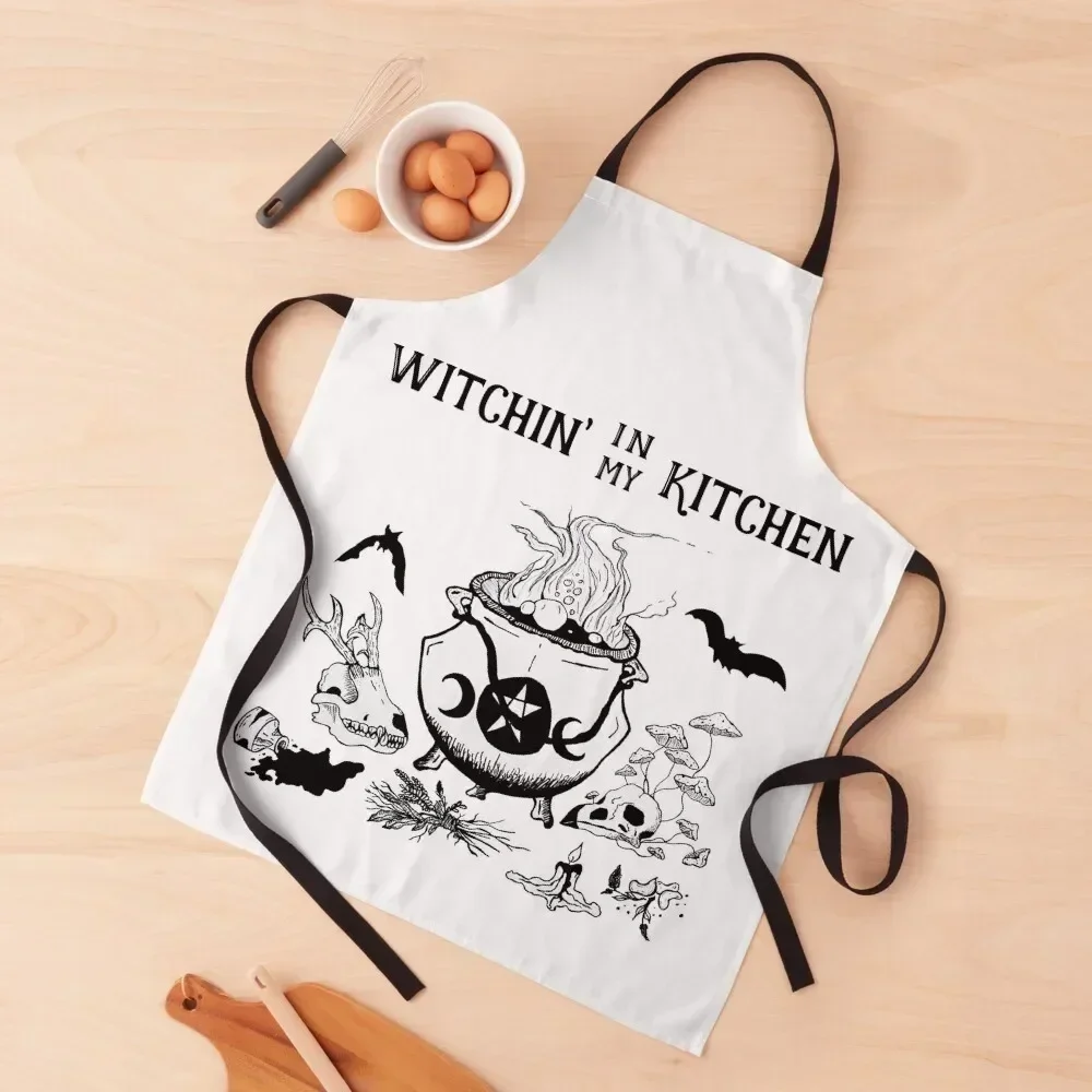 

Witchin' in my Kitchen Apron Cleaning Products For Home cookings for women Cute Kitchen Accessories for kitchen useful Apron
